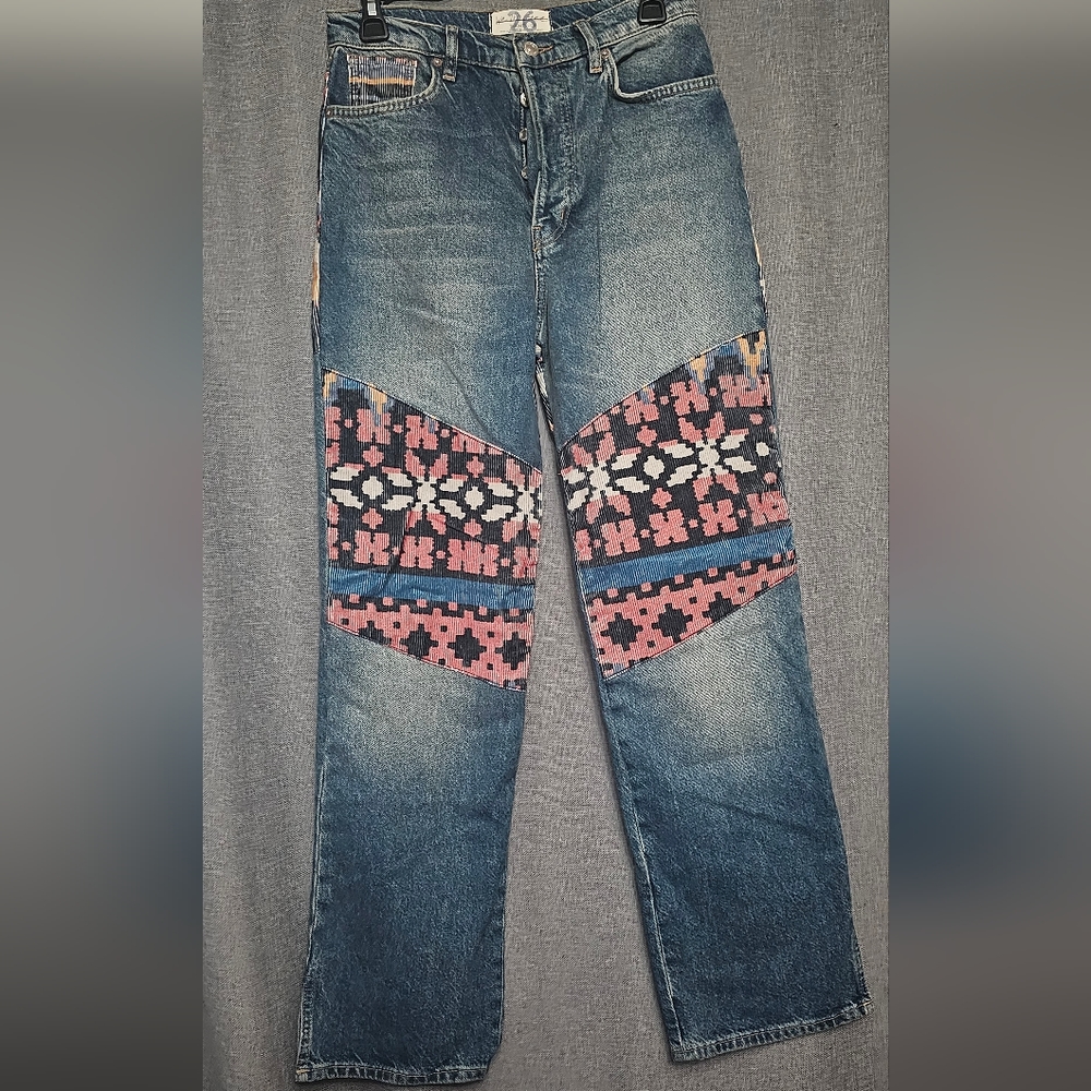 Free Poeple We The Free Rocky Mountain Straight Leg Jeans Size 26 EUC - Picture 3 of 15